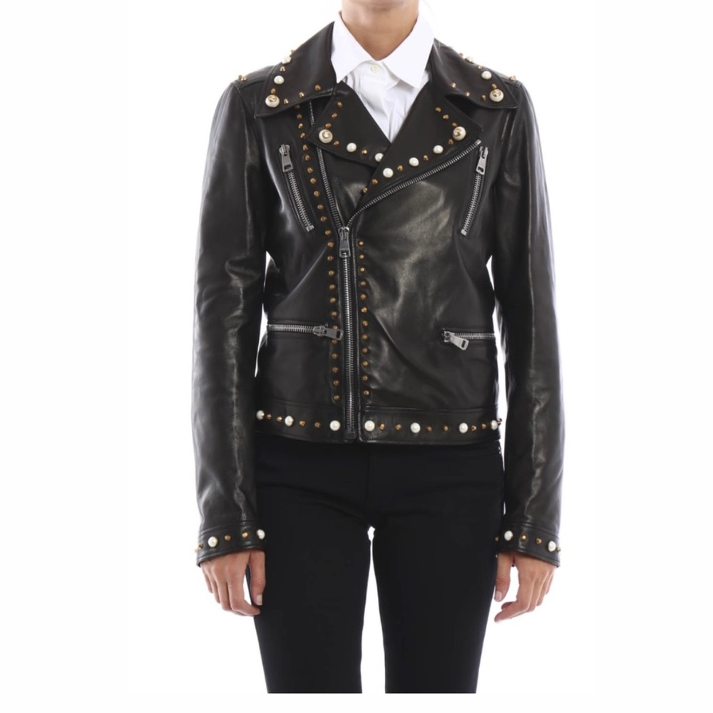 GUCCI PEARL LEATHER JACKET